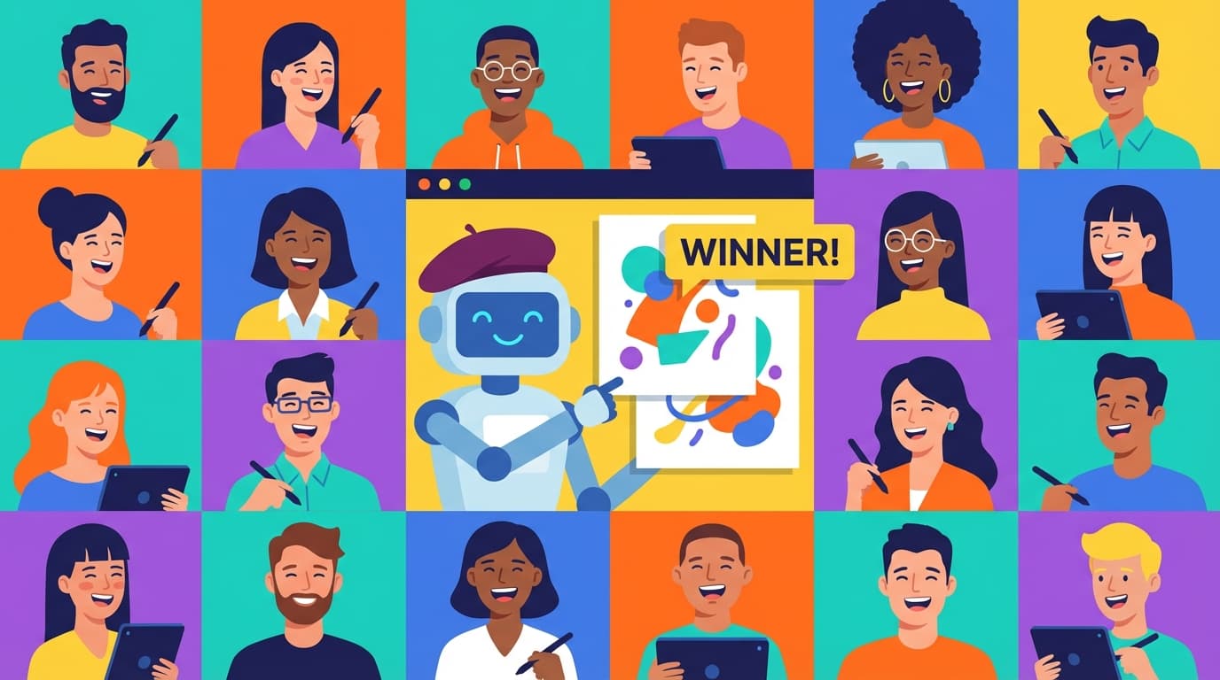 Diverse remote team members having fun playing icebreaker games during a virtual video meeting on their screens