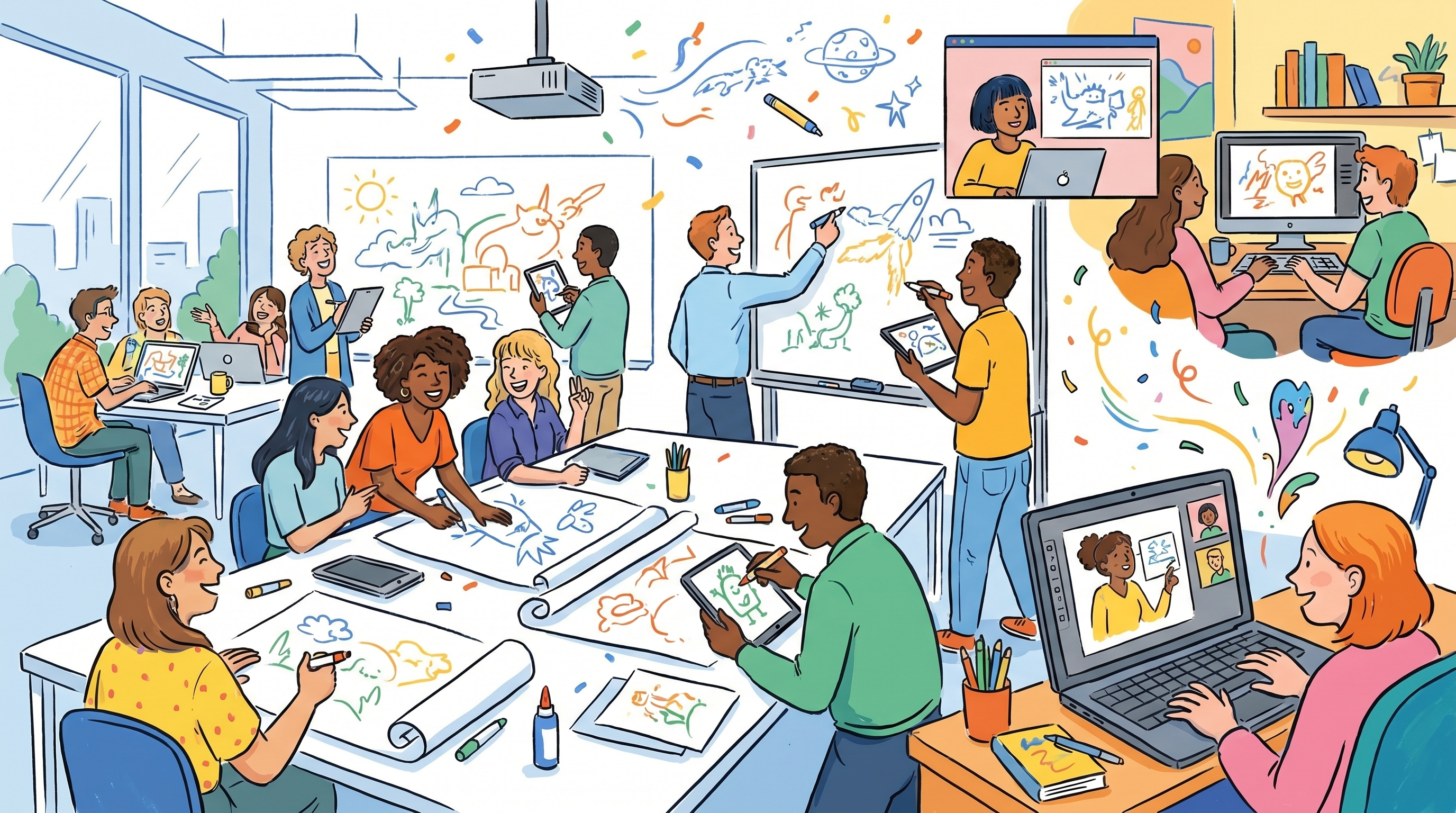 Drawing Games for Hybrid Teams: Boost Morale and Prevent Burnout