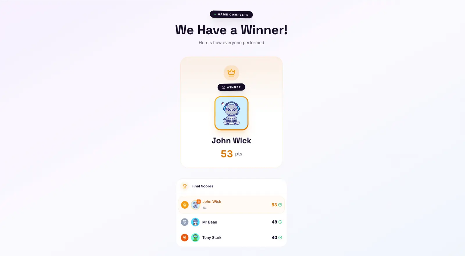 Draw Duel results - AI scores and drawing duel leaderboard