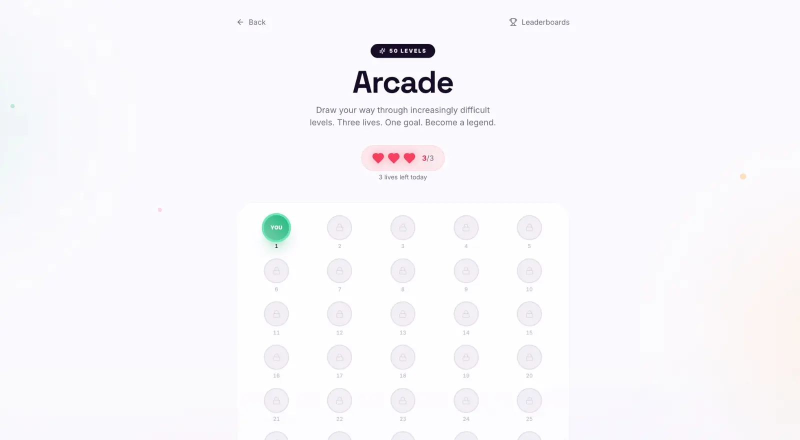 Draw Duel Solo Arcade mode - 50 levels of drawing duel challenges